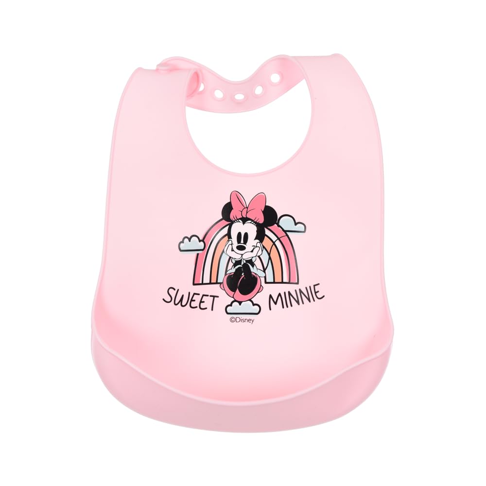 CARTOON Baberos de silicona con bolsillo recogemigas babero con cierre ajustable 30 x 23 cm