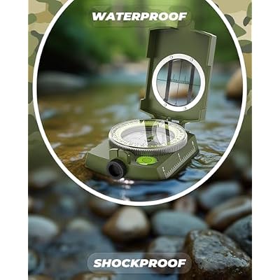 Sportneer Compass: Accurate Durable Lightweight Orienteering Compass with Strap and Carrying Case, Glow in The Dark Waterproof Hiking Essentials for Camping Backpacking, Best Survival Gifts for Kids