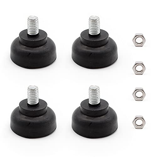 DEANKEJI 4 Stück Möbelgleiter Nivellierfüße, M8 x 30mm Möbel Nivellierfüße ist rutschfeste und Stoßdämpfende Gummiunterlage, Stellfuss Schützt Möbel, Sofa, Tisch und Stuhlbeine mit 4 Muttern Cover