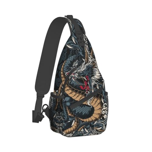 Dragon Shoulder Bag Mens Sling Backpack Daypack Casual Backpack Hiking Bag Cool Backpack Bag2