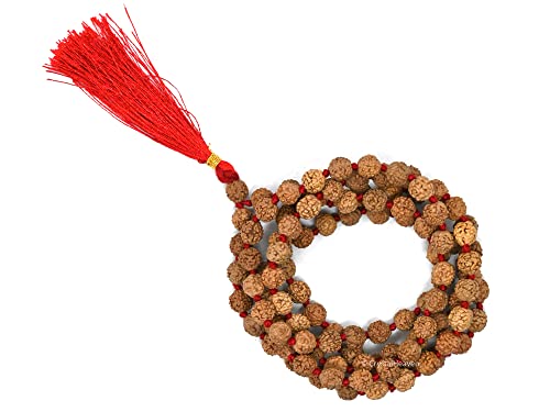Crystal Heaven Rudraksha Mala For Men, 108 Beads Original Panchmukhi Rudraksha Japa Mala - Aaa Grade 5 Mukhi Rudraksha Mala For Protection, Meditation And Yoga
