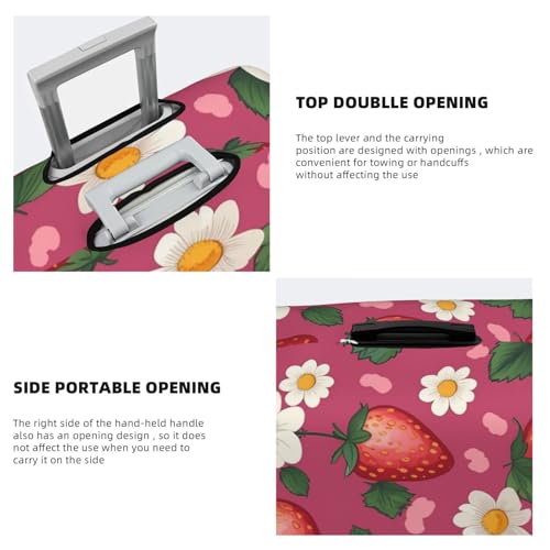 Travel Luggage Cover Strawberry Suitcase Protector Elastic Washable Stretch Suitcase Protector Anti-Scratch Travel Suitcase Cover Fit 18-32 Inch Luggage4