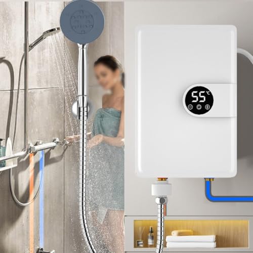 Elektrischer Warmwasserbereiter, 5500 W, Wandmontage, LCD- Display, Modell für Badezimmer, reaktionsschnelle Heizung, Niederdruck- fähig-6