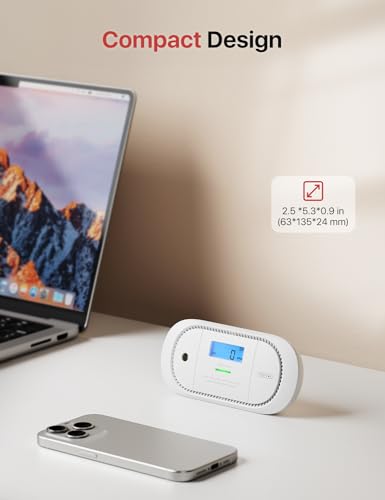 Miniatura 8 de X-Sense Alarma Detectora De Monóxido De Carbono Con Pantalla Digital Lcd, Alarma Detectora De Co Con Batería Reemplazable De 5 Años Y Memoria Del Valor Pico, Xc01-R