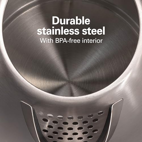 Hamilton Beach Electric Tea Kettle, Water Boiler & Heater, 1.7 Liter, Cordless Serving, 1500 Watts for Fast Boiling, Auto-Shutoff and Boil-Dry Protection, Stainless Steel (40880) by Hamilton Beach - Image 5