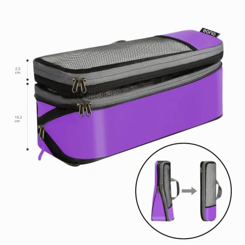 Eono Lot de 3/4/6 Organiseurs de Bagage Bagage Sac Compression pour Voyage Maquillqage Vêtement Sac Organisateur Rangement de Valise Compression Packing Cubes – vue 3