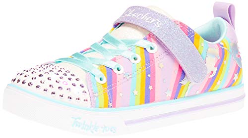 Skechers girls Sparkle Lite Magical Rainbows, Lavender/Multi, 9 Toddler US