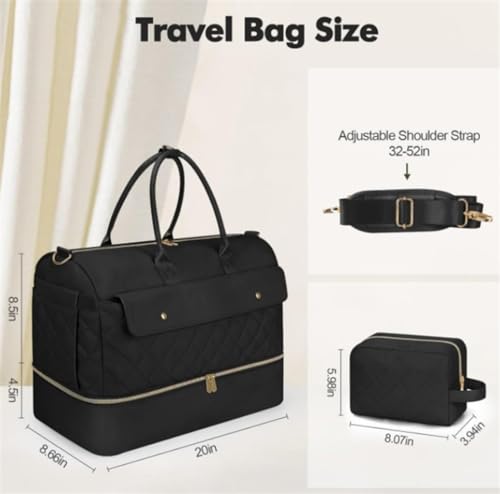 Convertible Suit Travel Bag Travel Duffle Bag Shoe Compartment Carry On Overnight Bag With Toiletry Bag Duffel Bag hanging garment duffel bag (Color : B, Size : 20inch)2