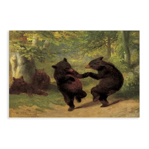 Toile Ours Dansants par William Holbrook, l'élégance artistique pour votre chambre à coucher