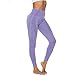 WOZOW Pantalon Pure Color Hip Lifting Seamless Elasticity Running Yoga Pants Gym Leggings Power Stretch Taille Haute Femmes en Cours D'exécution D'entraînement(Violet,M)