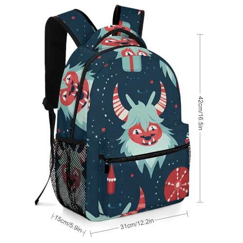 Merry Krampus Backpack 16.5 Inch Daypack Travel Laptop Back Pack Shoulder Bag2
