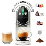 Magician1 Mini Pod Coffee Machines 5 in 1 for Nespresso Original OL, Dolce Gusto, Lavazza A Modo Mio Capsule, ESE 44mm Pads and Espresso Ground Coffee, 20 Bar, 1450W, Hot/Cold Brew for Home & Office