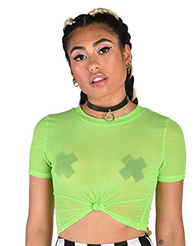 iHeartRaves Neon Green Mesh Rave Crop 