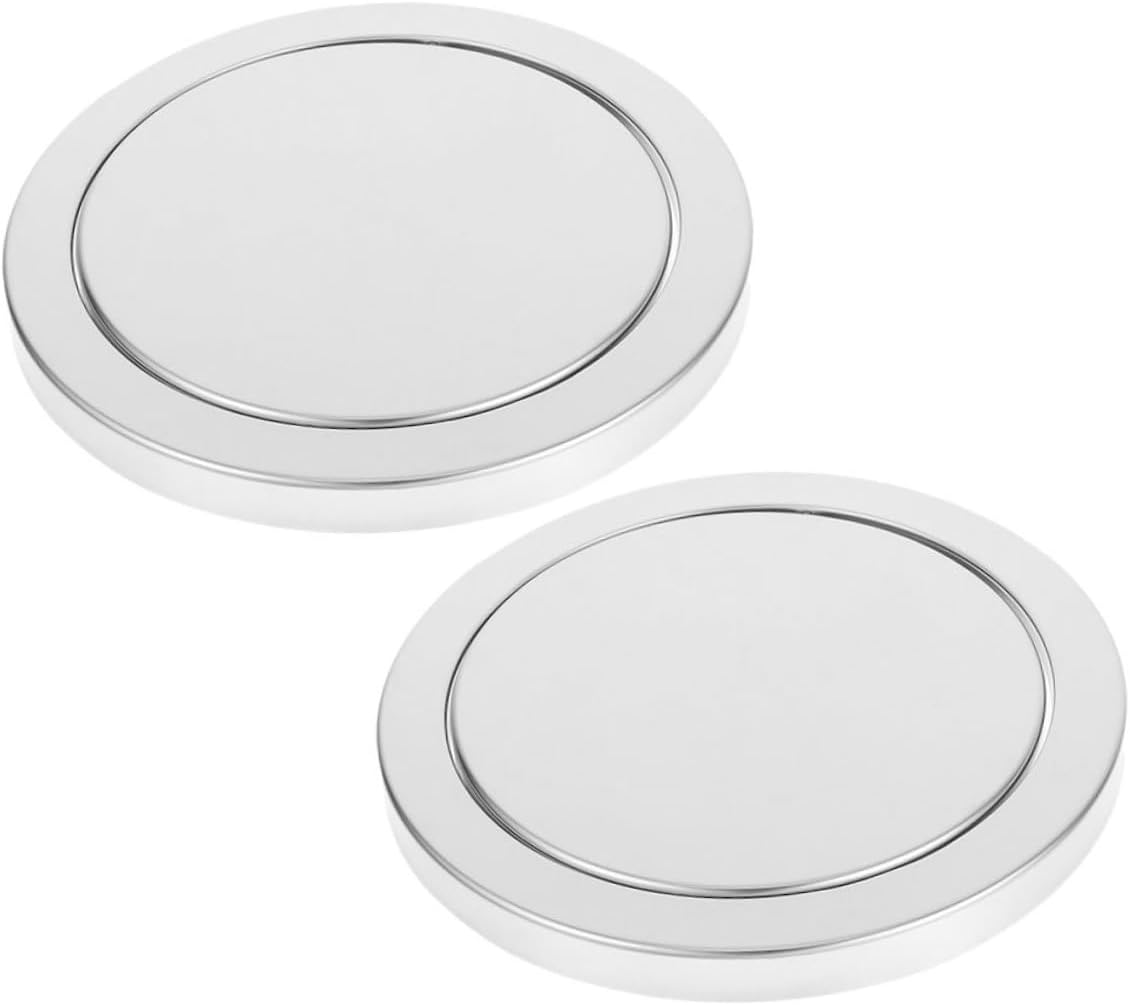 2pcs Stainless Steel Swing Trash Can Lids for 21.5-24cm Openings, Embedded Countertop Garbage Covers, Replacement Bin Flap Tops for Kitchen, Bathroom, and Home Use