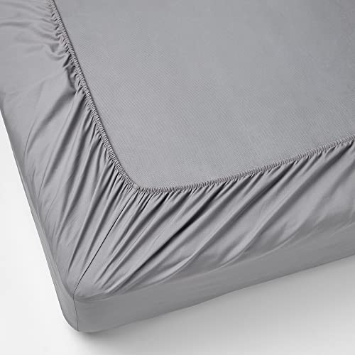 Drap-housse gris 140x200 cm RÖNNVECKMAL pour lit double confortable - 4