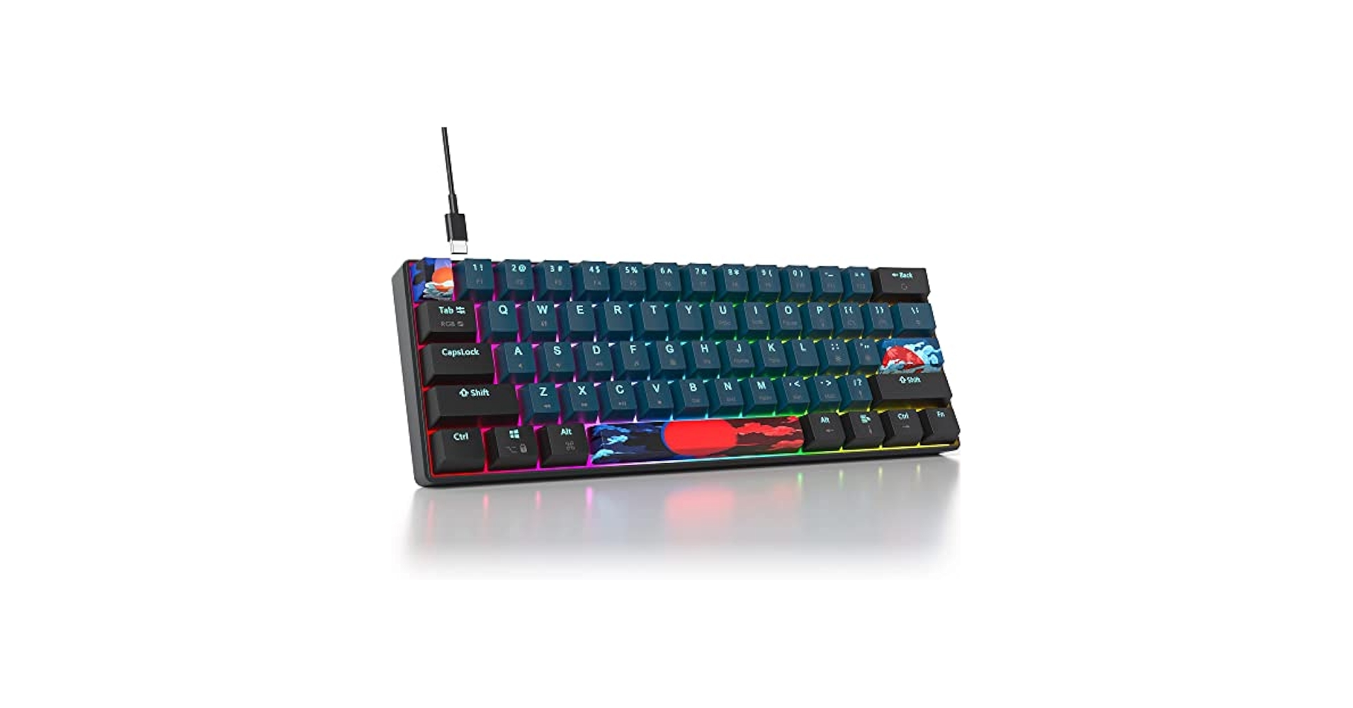 Amazon.com: Ussixchare 60% Mechanical Gaming Keyboard - RGB