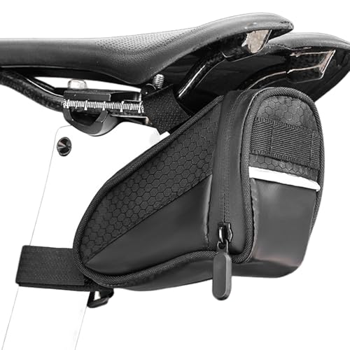 Generico Bolsa de bicicleta bajo el asiento | Funda impermeable grande con cremallera para sillín de bicicleta | para organizar la luz trasera de seguridad Ciclismo eléctrico