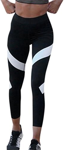 Elogoog Women Splice Yoga Fitness Pant Skinny Workout Gym Sports Cropped Leggings