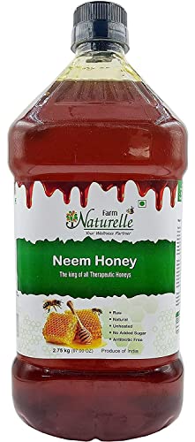 Image of Farm Naturelle Neem Forest Flower Wild Honey 2.75kg |100% Pure Honey | Raw & Unfiltered|Unprocessed|Lab Tested Honey In Pet Bottle