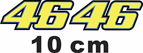 Valentino Rossi Autocollant de moto The Doctor (jaune, 15 cm), résistant aux intempéries, pour voiture, moto et scooter, article pour fans de Moto GP (10 cm)