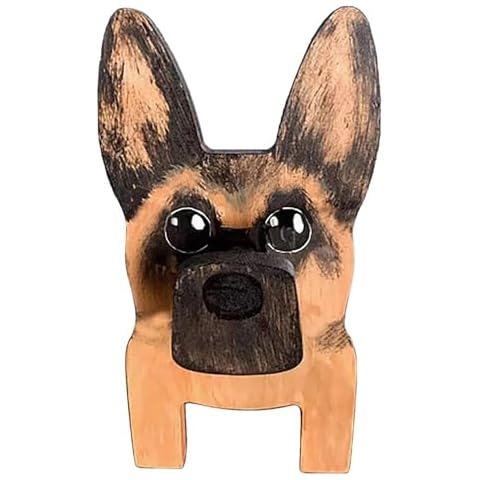 Wooden Sunglasses Stand - Handmade Animal Eyeglass Holder | Puppy Dog Glasses Frame Display Rack | Stylish Sunglasses Eyeglass Organizer | Perfect for Bedroom, Office, Travel, German Shepherd, One Cover