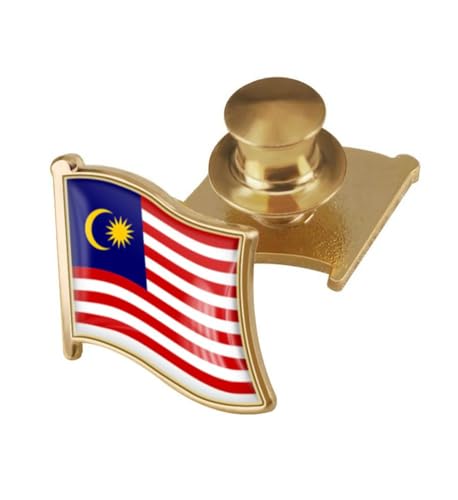 Image of vmcoatdu Country Flag Backs Locking Pin Keepers Locking Clasp Pin Badge International Travel Brooch Metal Alloy Souvenir Pin 0.75x0.7 Inch Small Pin