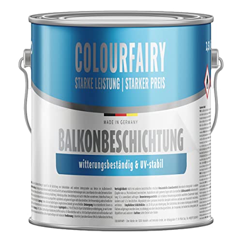 Colourfairy Balkonbeschichtung Anthrazitgrau RAL7016 2,5 Liter Ohne Spezialverdünner 896 1l