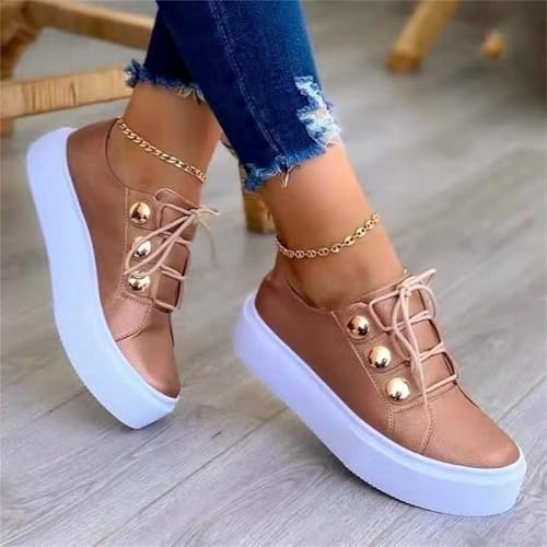 Women's Fashion Sneakers Casual Slip On Sneaker Comfort Non Slip Flats Loafers Lightweight Sneakers Vegan Shoe Leather Retro Walking Shoes3