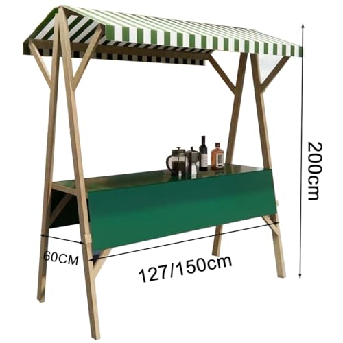 Stand de vente en bois avec auvent et structure pliable légère