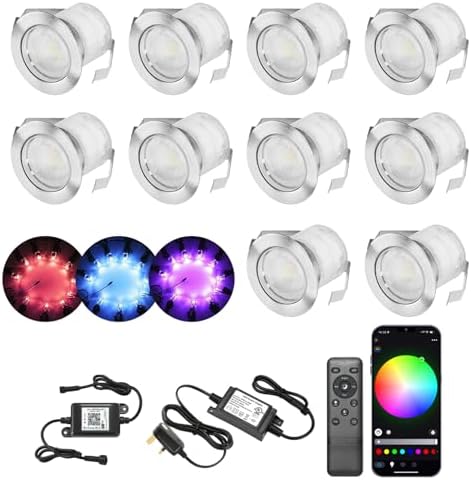 SET DI 10 - 30mm IP67 QUADRATO BLU LED DECKING / TERRA / ZOCCOLO KIT LUCE - Foto 3