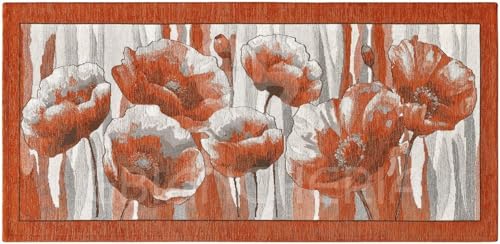 By Suardi Tappeto Passatoia Cucina Bagno Modello AMSTERDAM col Arancio Made in Italy (55x80cm)