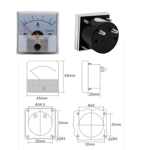 Testeur de courant ampèremètre analogique DH-45DC 5A pour tableau - 4