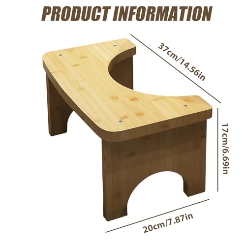 Toiletten Hocker,Toilettenhocker Holz, Ergonomischer Toilettenhocker für Erwachsene, Tritthocker Klohocker, Verbessert Stuhlgang & Bequeme Ausscheidung für Badezimmer