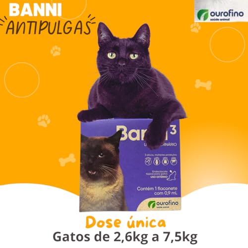 Kit 2 Banni3 Antipulgas Sarna Gatos Ourofino 2,6 A 7,5kg