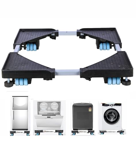 Yemark Premium Heavy Duty 24 Wheel Adjustable Stand/Trolley/Suitable for Front&Top Load Washing Machine/Refrigerator, Dishwasher/Capacity Upto 500 Kg...