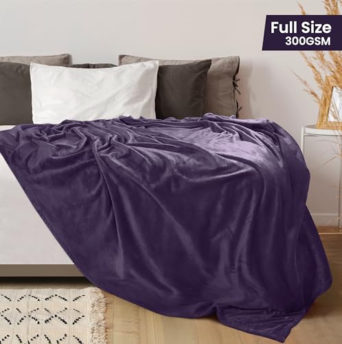 Image of Utopia Bedding Fleece Blanket Full Size Purple 300GSM Luxury Fuzzy Soft Anti-Static Microfiber Bed Blanket (90x84 Inch)