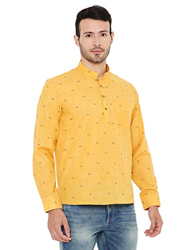 Image of Maharaja Linen Regular Short Kurta with Ful Sleeves for Men