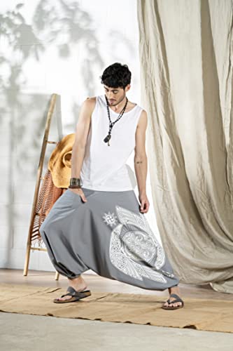Image of The Veshti Company Printed Harem Pants for Men's Cotton Hippie Style Baggy Boho Yoga Pajama Pant with Pocket