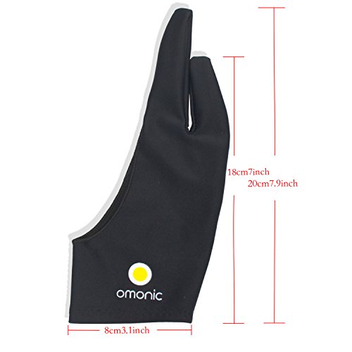 2 Pack Omonic Artist Glove Two Finger Glove For Light Box Graphic Graphics Drawing Tablet Light Box Tracing Light Pad Drawing Tablet Glove,Free Size Prevents Smudges #TOP4