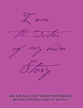 Paperback Big & Bold Low Vision Notebook 160 Pages with Bold Lines 3/4 Inch Spacing: 8.5"x11" Notebook Not Ebook with olive green cover, distinct, thick lines o Book