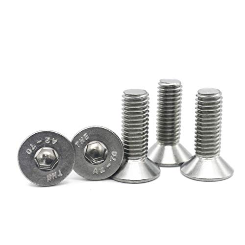 Image of Fullerkreg 18-8 Stainless Steel Hex Drive Flat Head Screw M12 x 1.75 mm Thread, 25 mm Long,Packs of 5