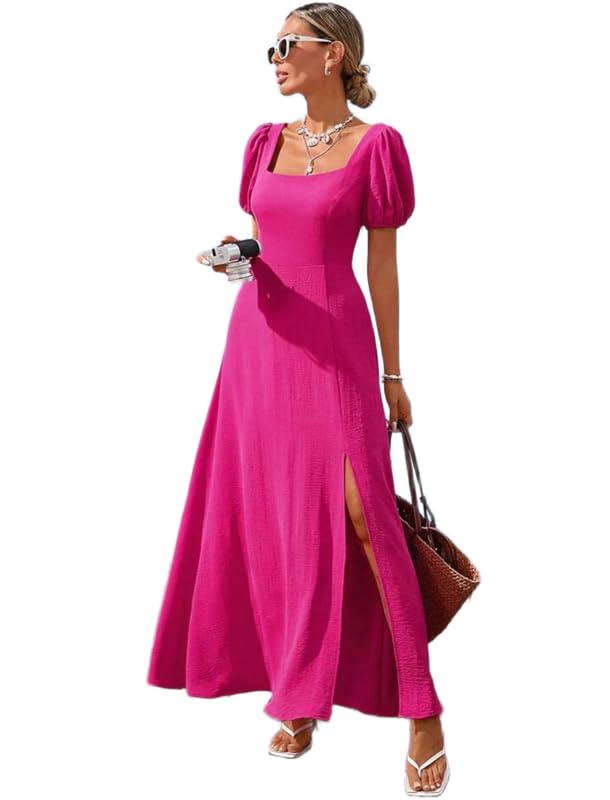 Pure Cotton Hot Pink Summer Dress for Women Soft Breathable Fabric Elegant Flowy Silhouette Contemporary Casual Chic Outfit with Vibrant Tone and Refined Feminine Styling-picture-44