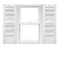 Mid America Open Louver Vinyl Shutters (1 Pair) - 14.5 x 55 001 White