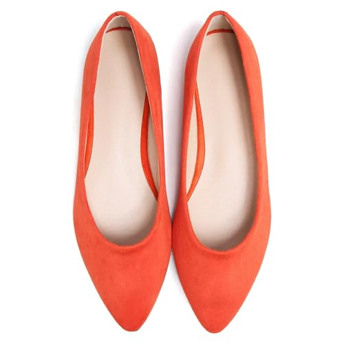 Image of Dear Time Women's Pointed Toe Ballet Flats Simple Casual Office Work Flats Slip-on Comfortable Shoes