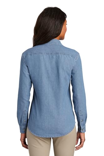 Port & Company Women's Long Sleeve Value Denim Shirt2