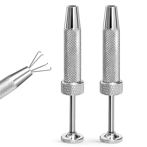 Qianyu 2 Piezas De Piercing De Bola Con Pinza De Bola De Acero Inoxidable Antideslizante, Pinzas De Diamante De Acero Inoxidable, Pinzas Para Piercing, Asistente De Joyería, Herramienta De Recogida De