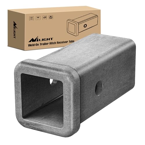Nilight Hitch Adapter 2" x 6" Combo Bar Trailer Receiver Tube | Weld-on Raw Steel Hitch Bar Heavy Duty Unpainted Steel Receiver Extension