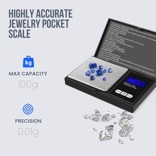 Báscula digital de bolsillo Flexzion 100g con precisión 0.01g miniatura 4