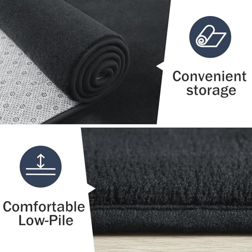Tapete pequeño negro HOMORE 2x3 pies espuma suave miniatura 6