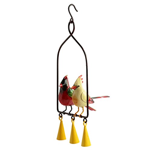 Image of ExclusiveLane The Couple KaraokeΓCO Hand-Painted Decorative Hanging Wind Chime in Metal -Wind Chimes for Home Positive Energy Balcony Home Decorative Items Wall Hanging Bells Decor for Living Room (EL-015-055)